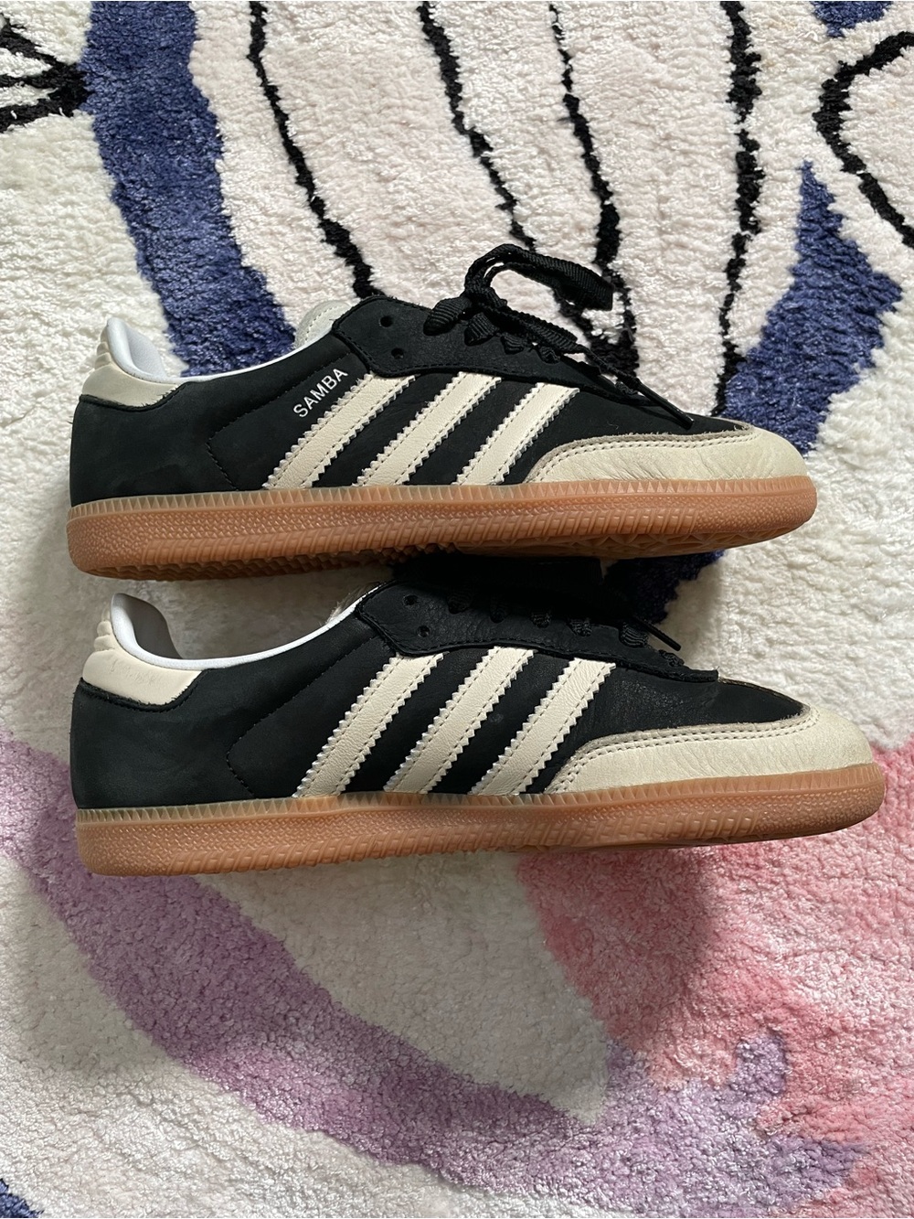 Adidas Samba OG Core Black / Wonder White / Silver Metallic Women's US 6